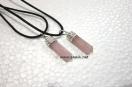 Rose Quartz Pencil Pendant with Cotton Cord